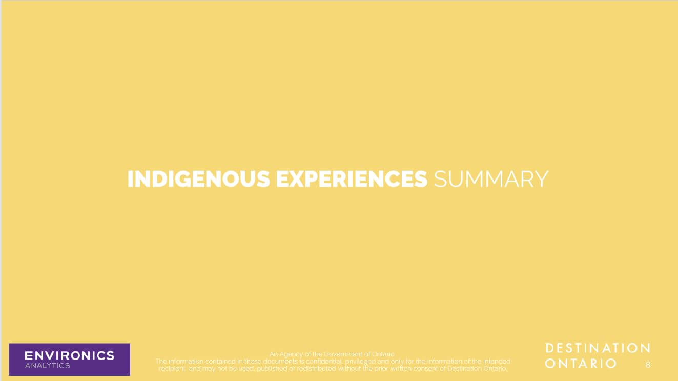 Indigenous Experiences Summary